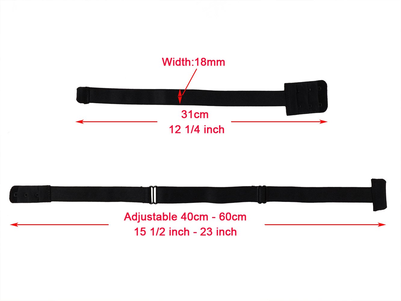 Women’s Adjustable Low Back Bra Converter Straps Backless Bra Strap Black White Beige (2 Hook 3 Hook 4 Hook for Choose) - Image 3